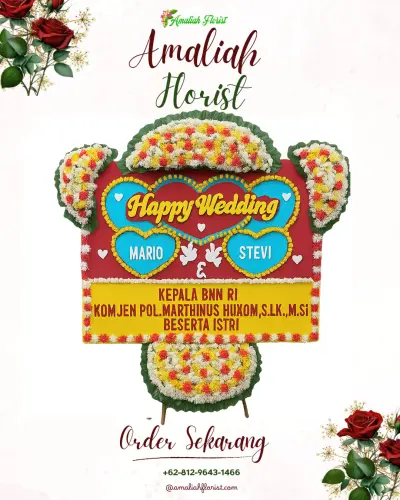 Karangan Papan Bunga Pernikahan di Argasoka